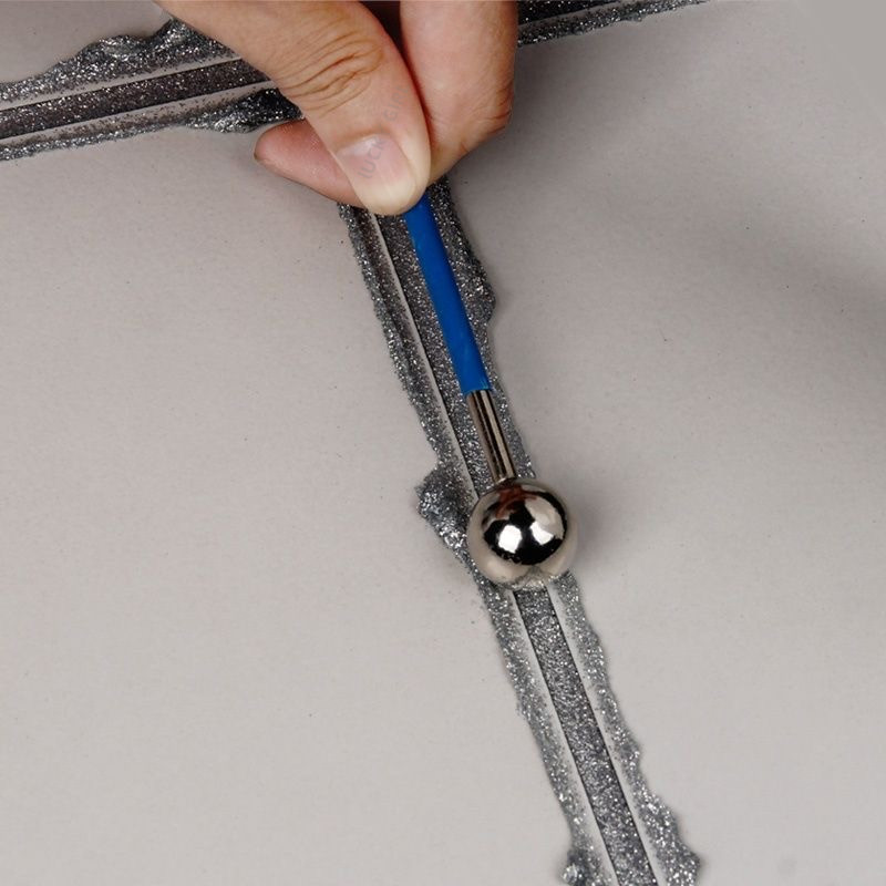 Bâton de couture en argile polymère en acier inoxydable, outils de bricolage de carreaux, bâton de couture à pression de sol, Texture de remplissage de rouleau, outil de couture à presser 4 pièces