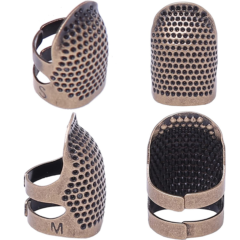 Bouclier de doigt en métal pour dé à coudre, pour le travail à la main, bouclier de doigt, anneau, couture, bricolage, outil de couture, 1-3 pièces