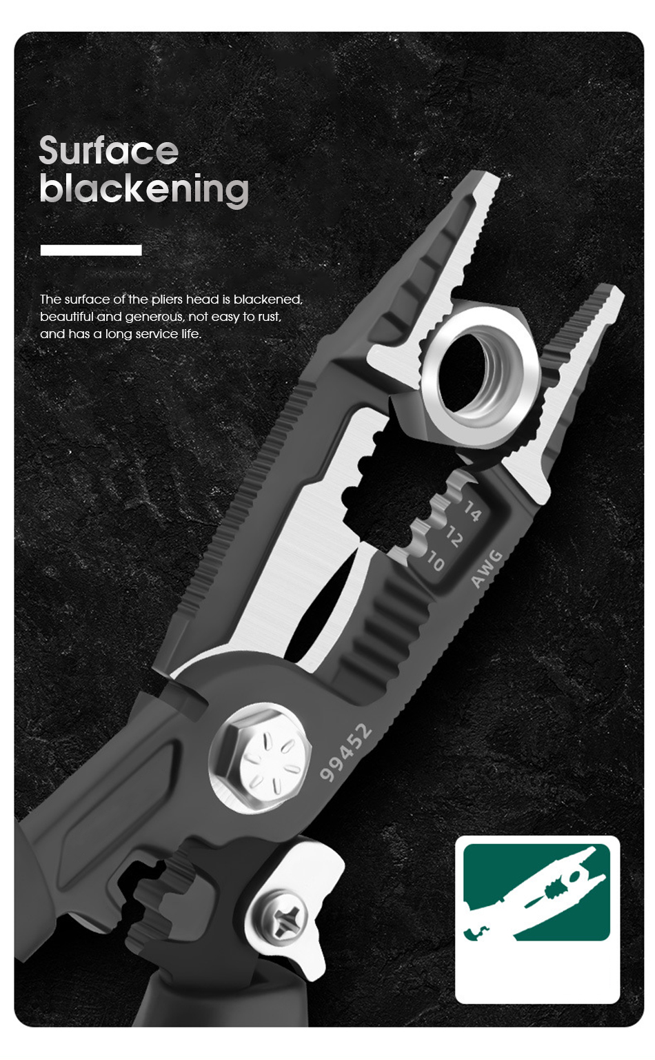 KINDLOV – pince à sertir 9 en 1 pour électricien, dénudeur de fil, aiguille multifonctionnelle, outil manuel de réparation de matériel universel