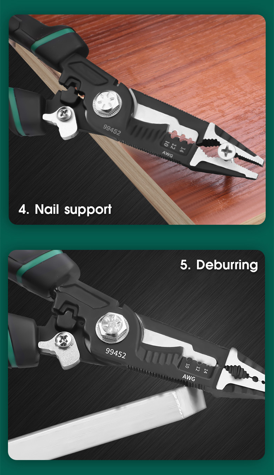 KINDLOV – pince à sertir 9 en 1 pour électricien, dénudeur de fil, aiguille multifonctionnelle, outil manuel de réparation de matériel universel