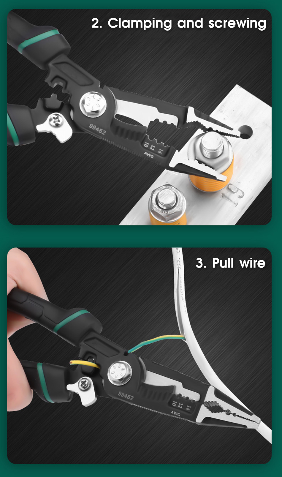 KINDLOV – pince à sertir 9 en 1 pour électricien, dénudeur de fil, aiguille multifonctionnelle, outil manuel de réparation de matériel universel