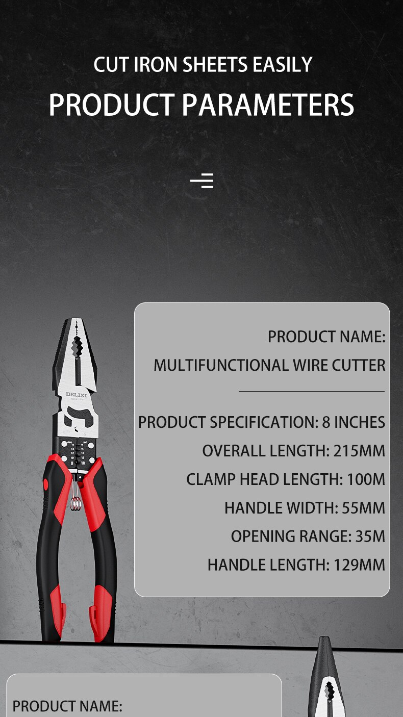 Professional Tools Wire Pliers Stripper Crimper Cutter Needle Nose Nipper Wire Stripping Multifunction Hand Tools