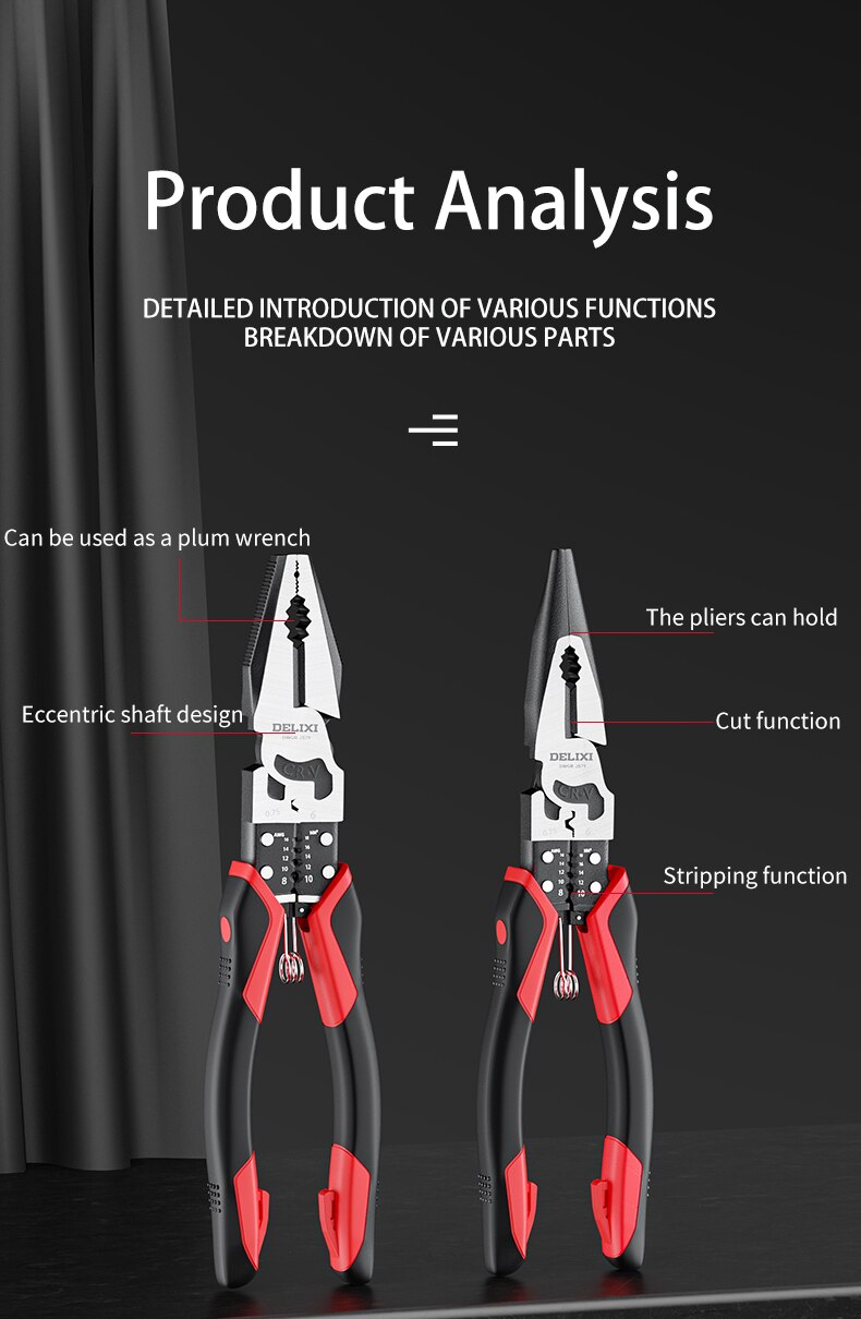 Professional Tools Wire Pliers Stripper Crimper Cutter Needle Nose Nipper Wire Stripping Multifunction Hand Tools