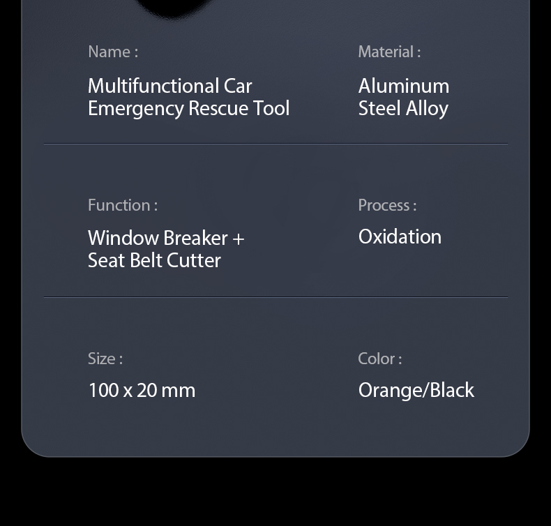 Cafele – marteau de sécurité multifonction, brise-vitre, outils d'urgence, brise-vitre automobile, marteau de sauvetage, coupe-ceinture de siège de voiture