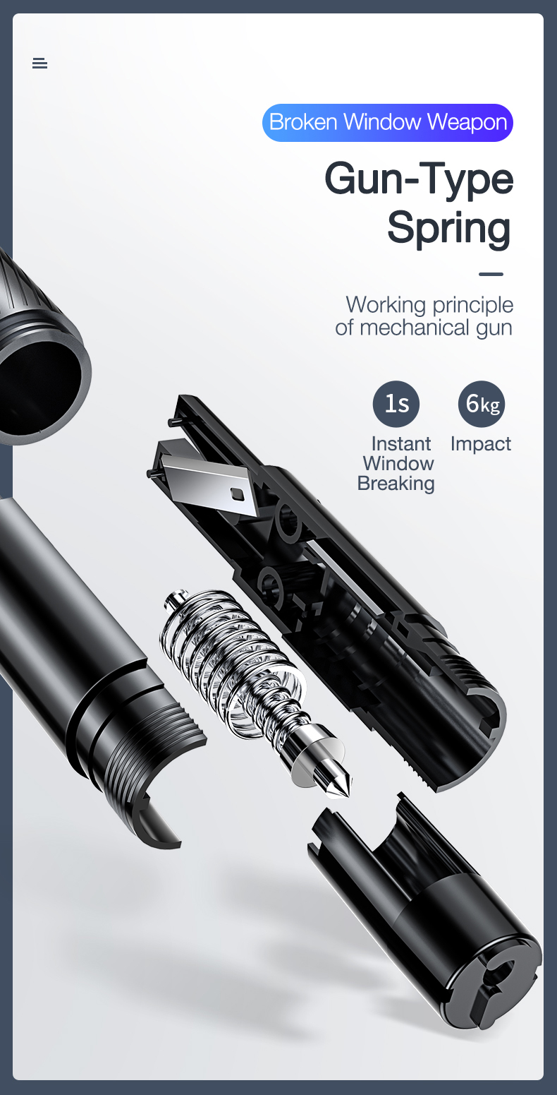 Cafele – marteau de sécurité multifonction, brise-vitre, outils d'urgence, brise-vitre automobile, marteau de sauvetage, coupe-ceinture de siège de voiture