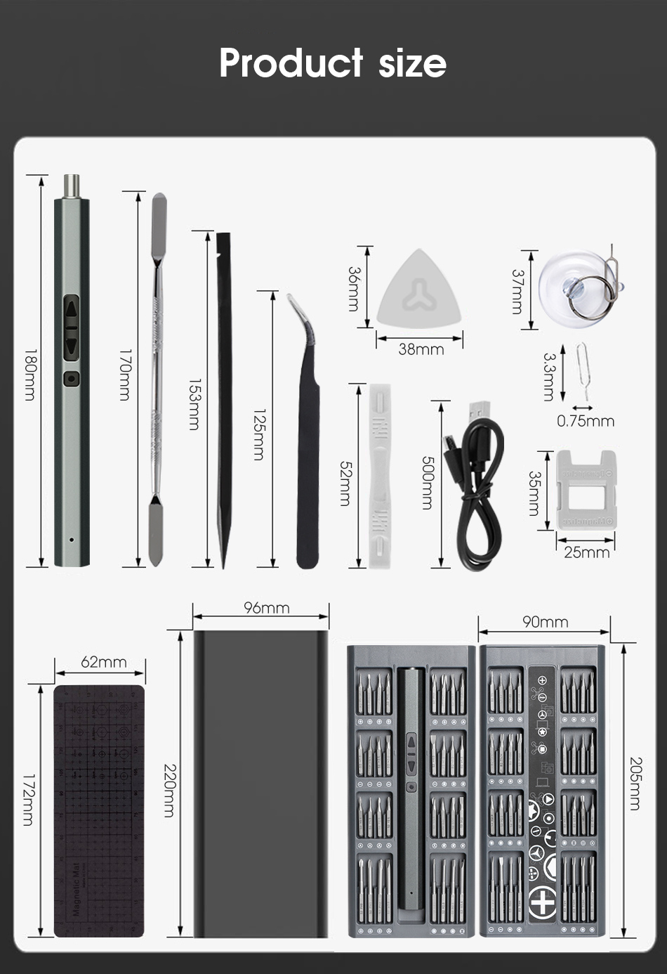 KEITHERN jeu de tournevis électriques multifonctions Kit de précision avec embouts métalliques outil électrique domestique de réparation professionnel