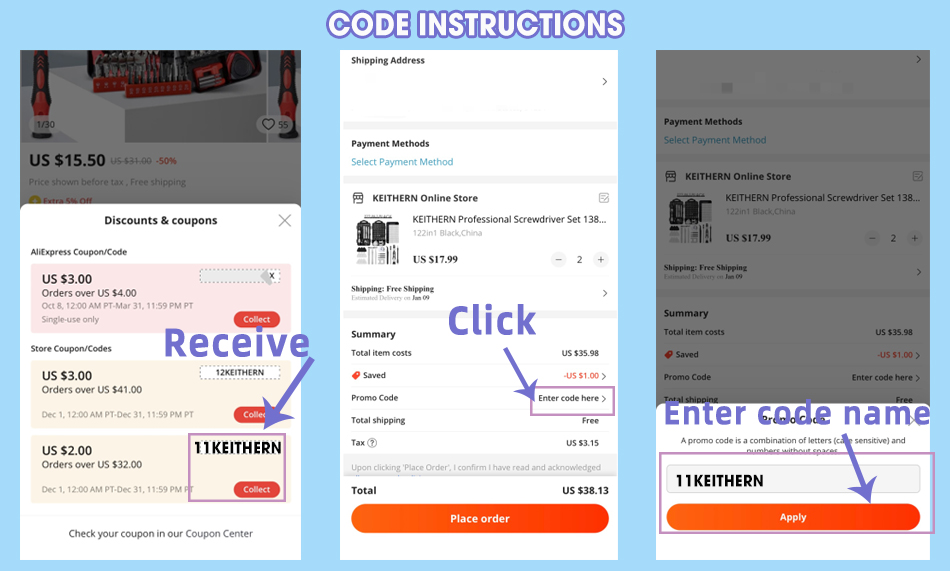 KEITHERN jeu de tournevis électriques multifonctions Kit de précision avec embouts métalliques outil électrique domestique de réparation professionnel