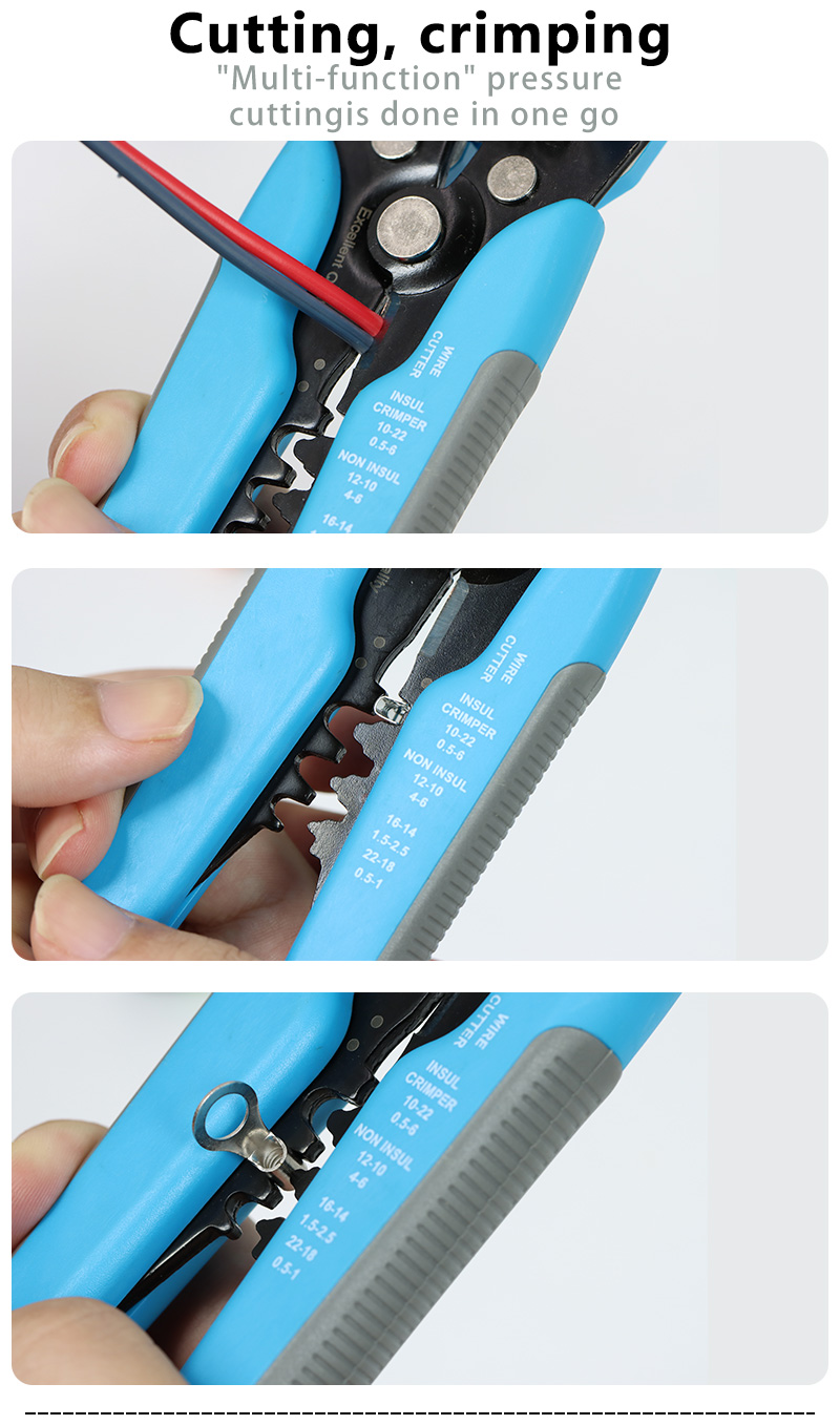 Pince à sertir coupe-câble automatique, dénudeur multifonctionnel, outils de dénudage, taille terminal 0,2-6,0mm 2