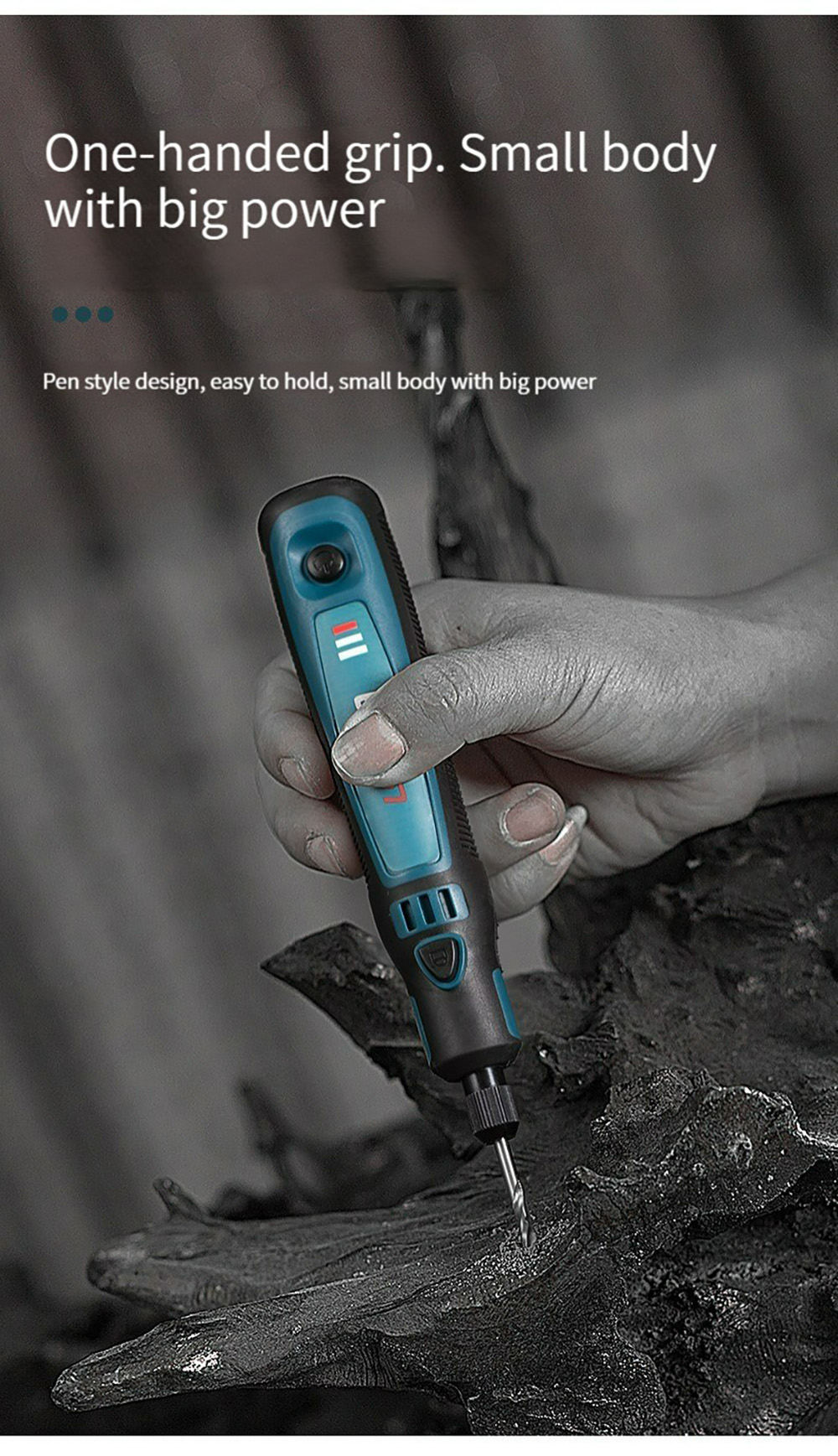 Kit d'outils rotatifs rechargeables USB, Mini outil électrique polyvalent à 3 vitesses pour ponçage, perçage, polissage, gravure, projets de bricolage