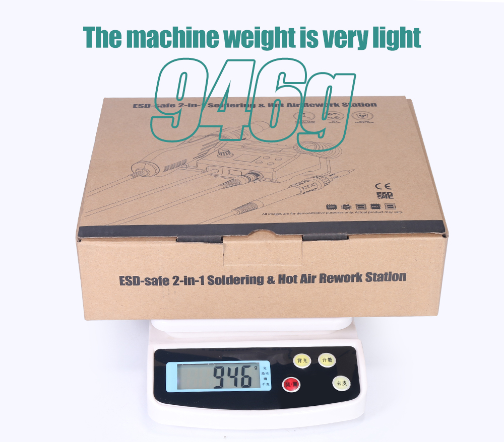 YIHUA 882D – Station de soudage multifonctionnelle 2 en 1, fer à souder, pistolet à Air chaud, Station de travail de soudage, outils de réparation de téléphones