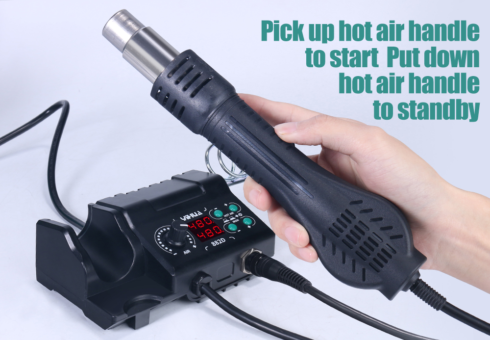 YIHUA 882D – Station de soudage multifonctionnelle 2 en 1, fer à souder, pistolet à Air chaud, Station de travail de soudage, outils de réparation de téléphones