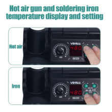 YIHUA 882D – Station de soudage multifonctionnelle 2 en 1, fer à souder, pistolet à Air chaud, Station de travail de soudage, outils de réparation de téléphones