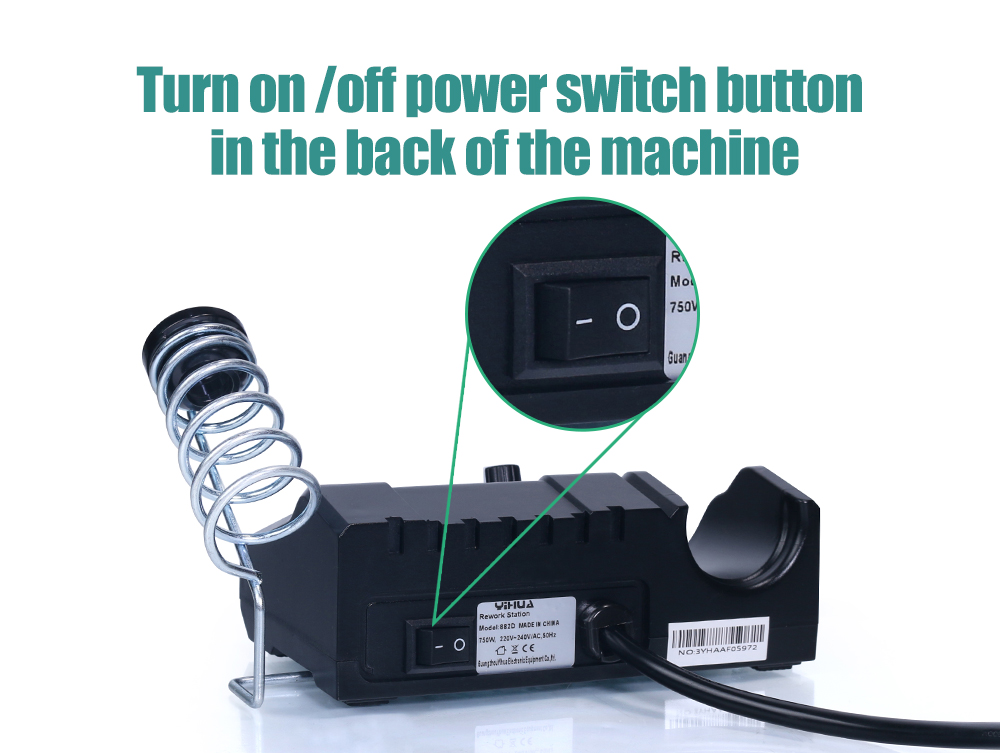 YIHUA 882D – Station de soudage multifonctionnelle 2 en 1, fer à souder, pistolet à Air chaud, Station de travail de soudage, outils de réparation de téléphones