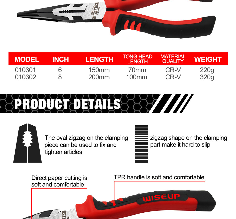 Wiseup 3 pièces Multi - fonction Universal biseauté pince à aiguilles outils de quincaillerie pince à coupure universelle Électricien