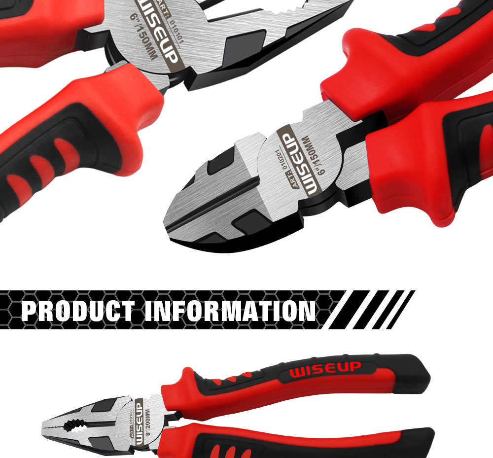 Wiseup 3 pièces Multi - fonction Universal biseauté pince à aiguilles outils de quincaillerie pince à coupure universelle Électricien