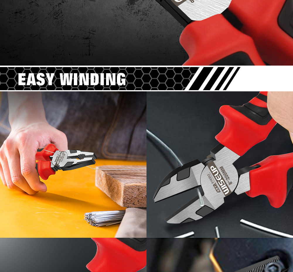 Wiseup 3 pièces Multi - fonction Universal biseauté pince à aiguilles outils de quincaillerie pince à coupure universelle Électricien