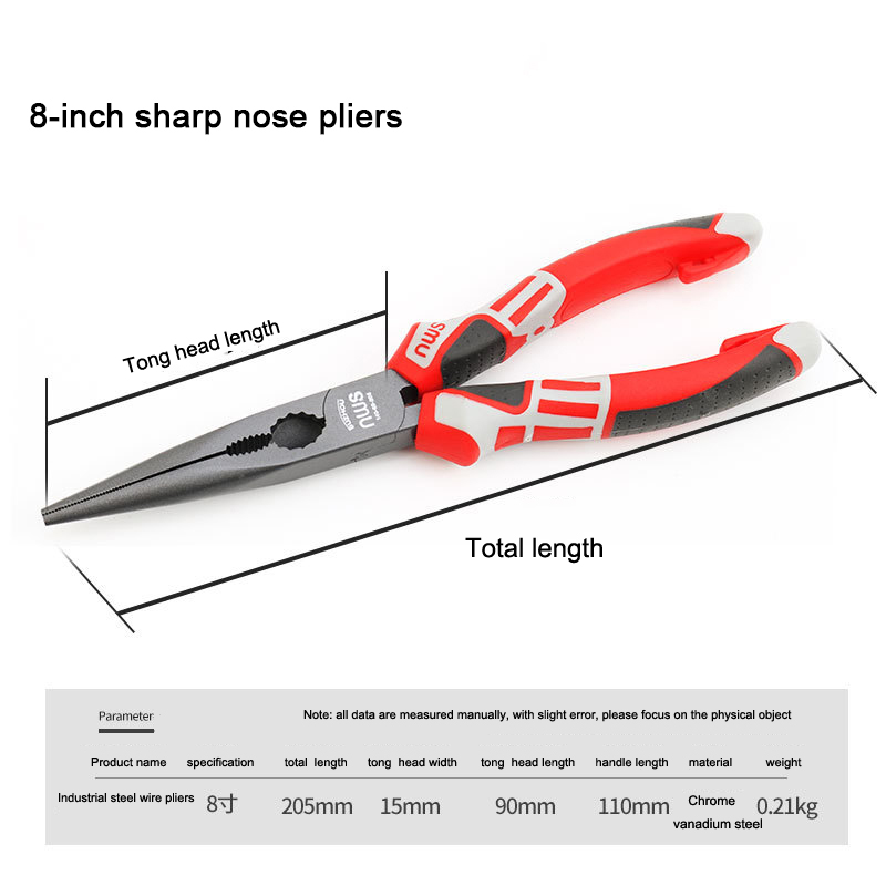 Pince à fil en acier industriel, pince à nez à aiguille, pince de coupe diagonale multifonction outils à main de haute qualité