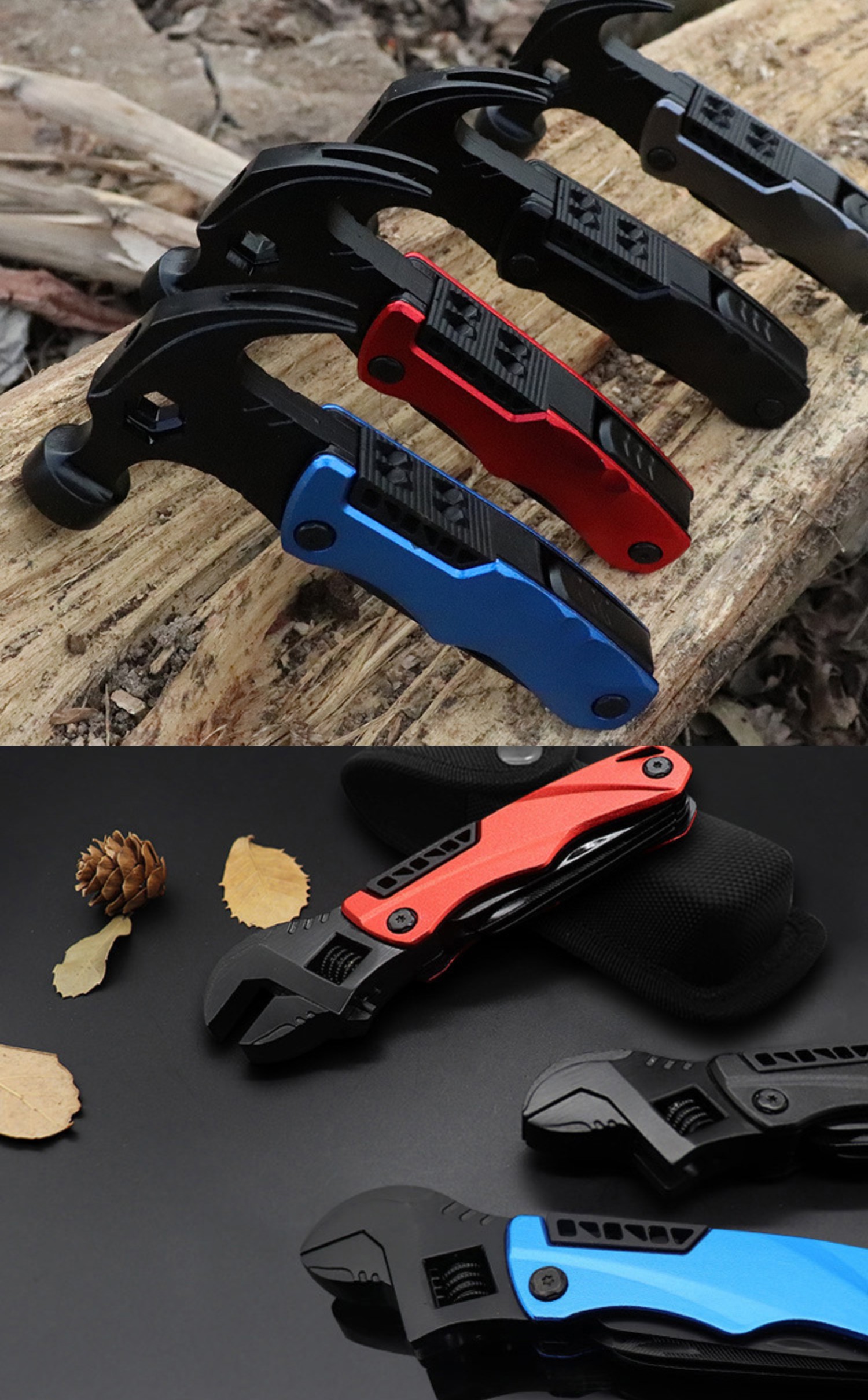 Outils de Camping en plein air Multi clé réglable/voiture multifonction marteau de sauvetage Mini poches outil multifonctionnel