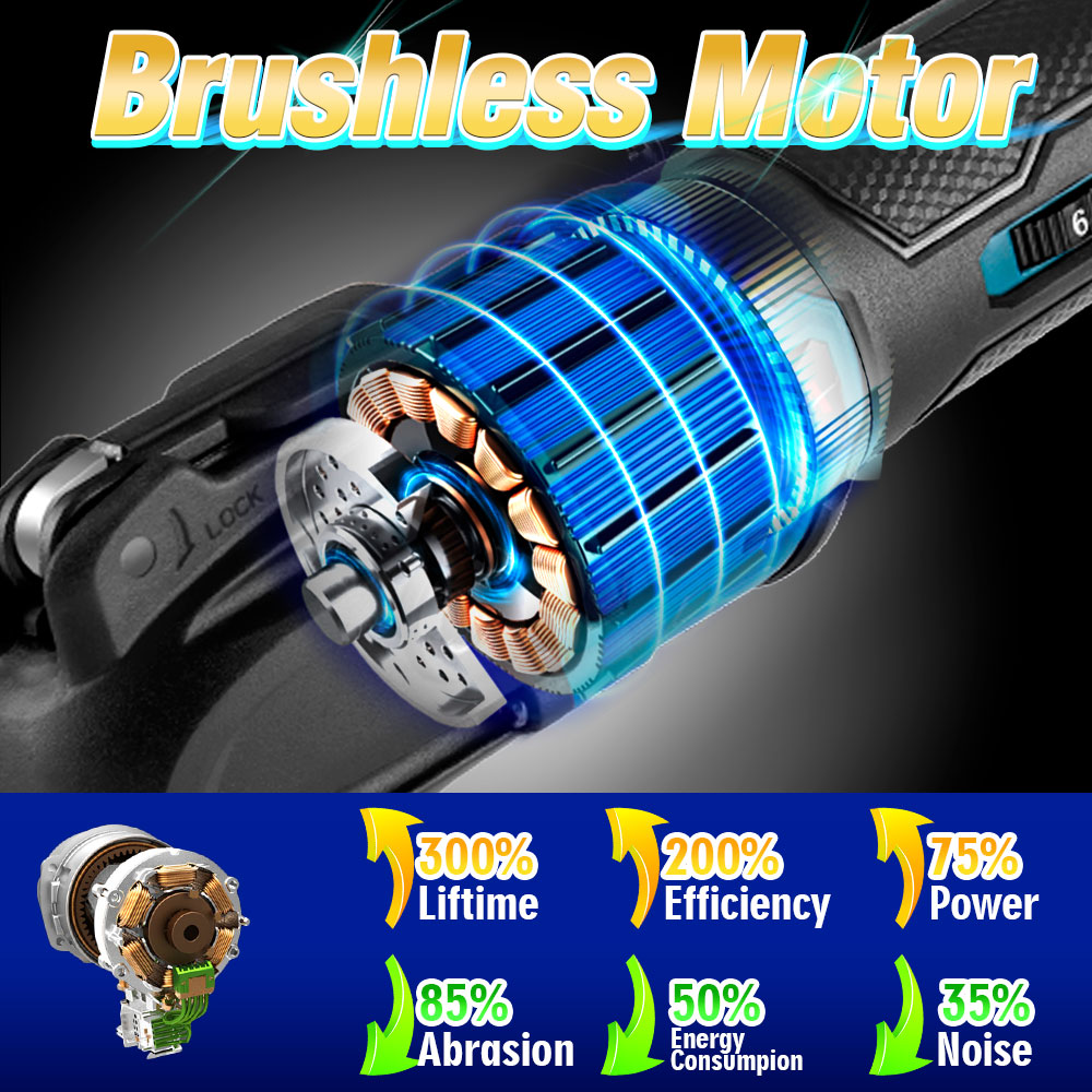 Makita – outil multifonction oscillant sans balais, 6 engrenages, électrique, sans fil, pour la décoration de la maison, batterie 18V