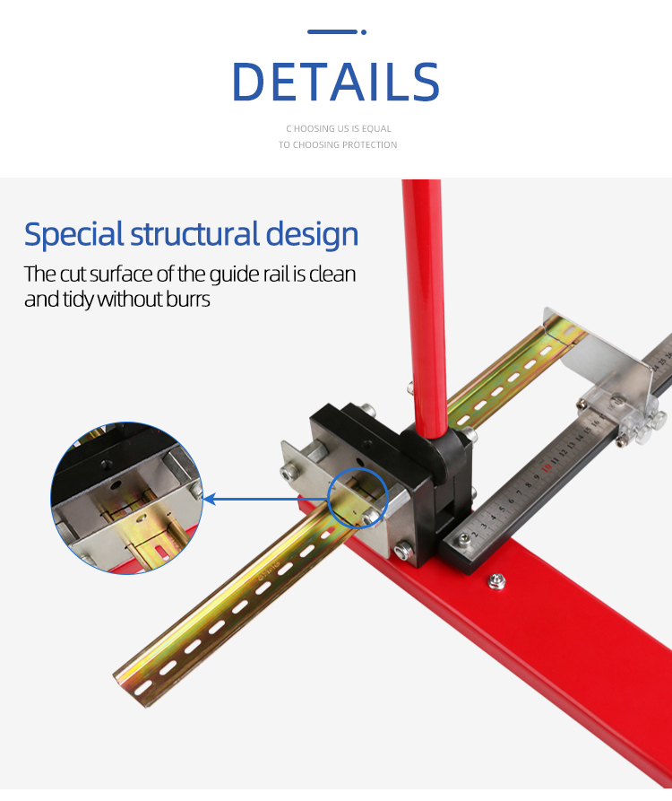 Coupe-rail din multifonctionnel, outil de coupe sur rail din, coupe facile avec jauge de mesure