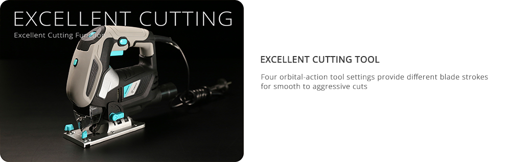 DEKO - Scie Sauteuse 1000W Filaire avec lumière LED, Angle d'inclinaison ±45°, Livré avec 1 Lame de Scie, 2 Brosses en carbone, 1 Règle en métal