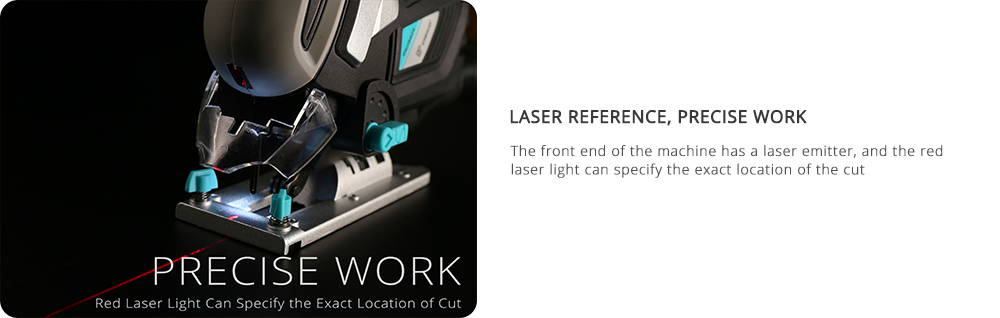 DEKO - Scie Sauteuse 1000W Filaire avec lumière LED, Angle d'inclinaison ±45°, Livré avec 1 Lame de Scie, 2 Brosses en carbone, 1 Règle en métal