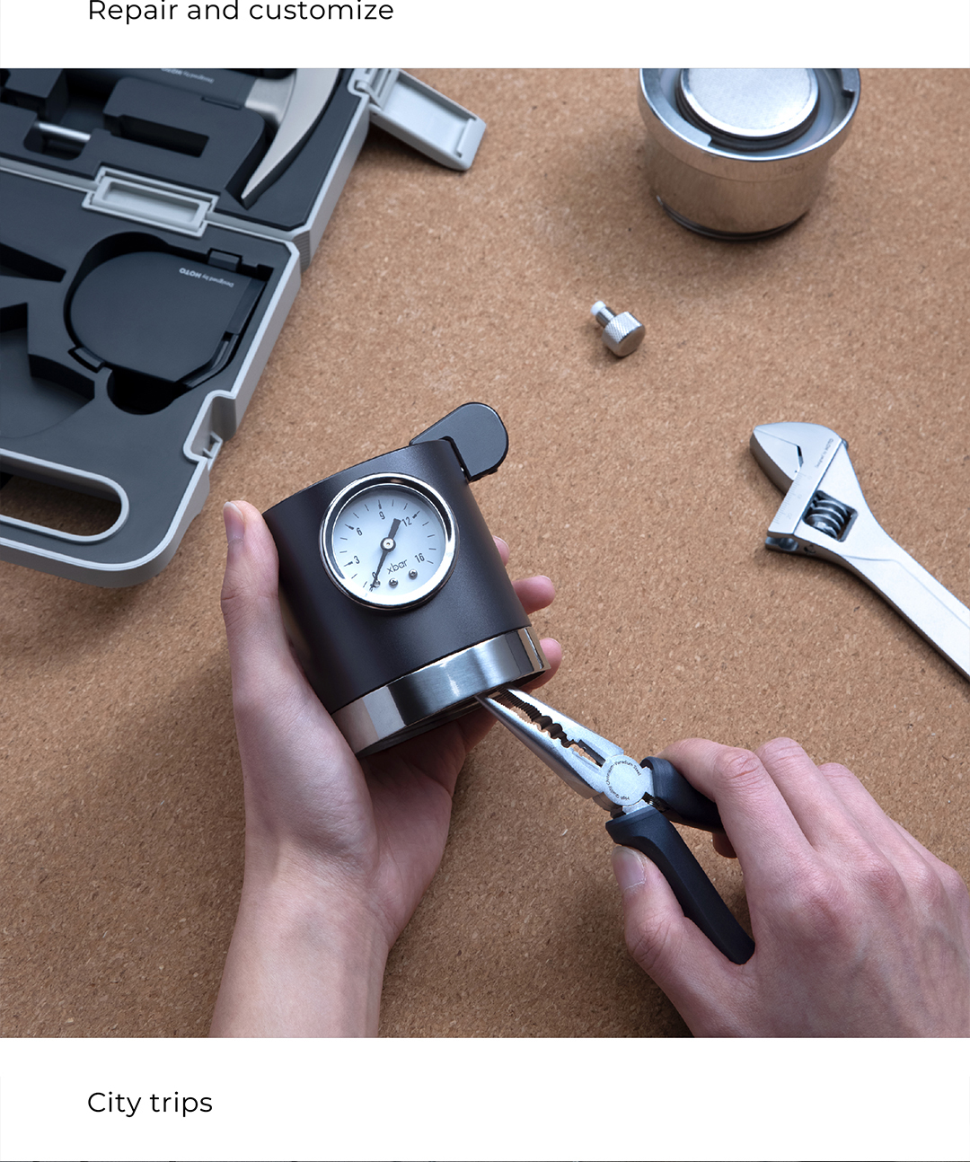 HOTO – tournevis électrique, Kit d'outils de réparation, boîte à outils mécaniques pour la maison, bricolage, clé réglable, marteau, mètre à bande