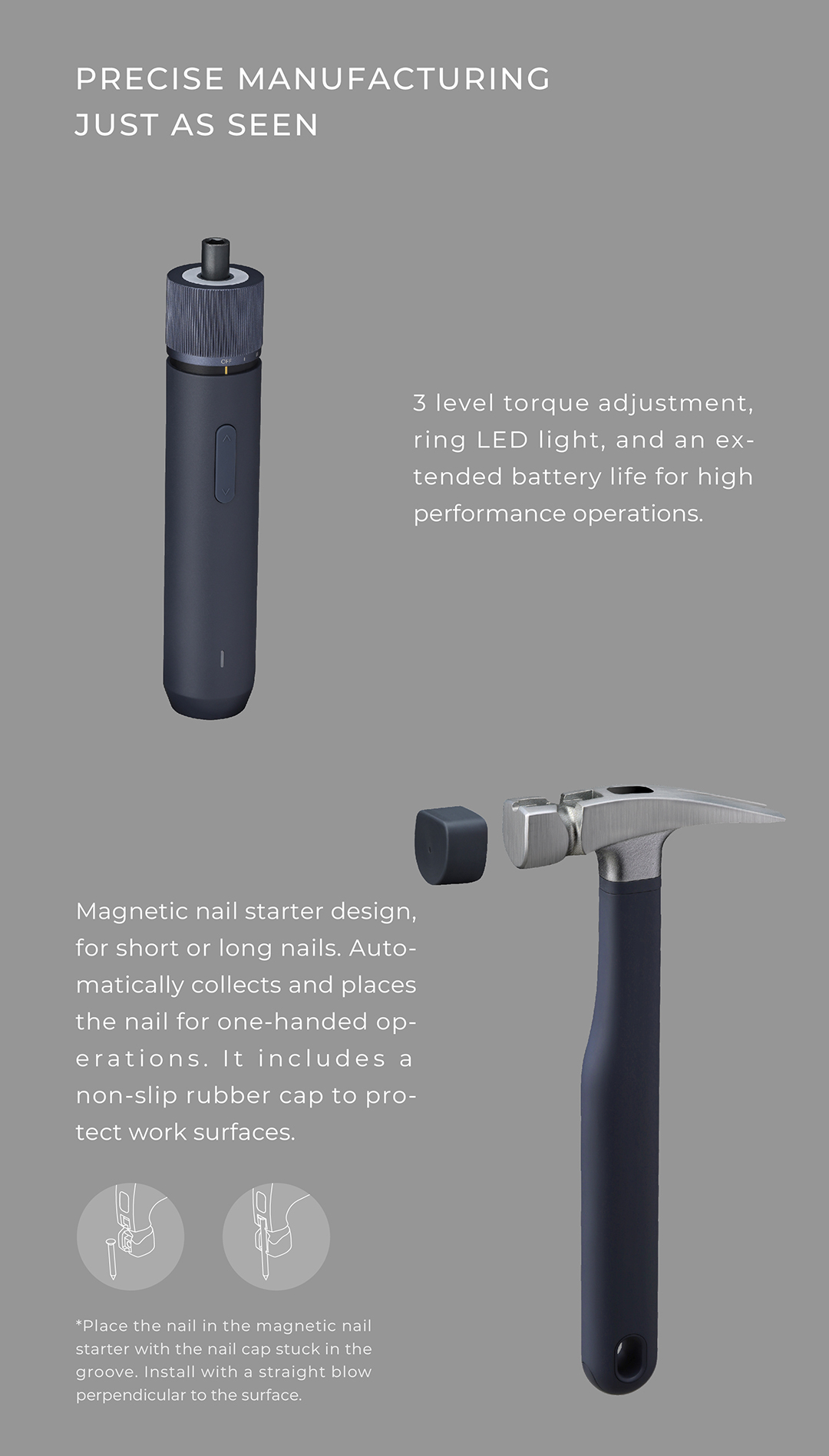 HOTO – tournevis électrique, Kit d'outils de réparation, boîte à outils mécaniques pour la maison, bricolage, clé réglable, marteau, mètre à bande