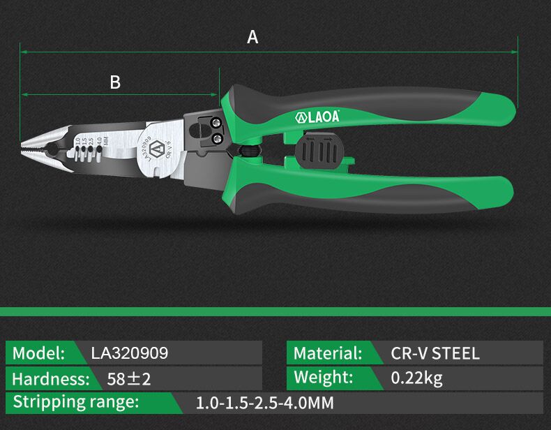LAOA pince électricien multifonctionnelle pince à Long nez pince à dénuder les fils coupe-câble outils à main de sertissage de terminaux