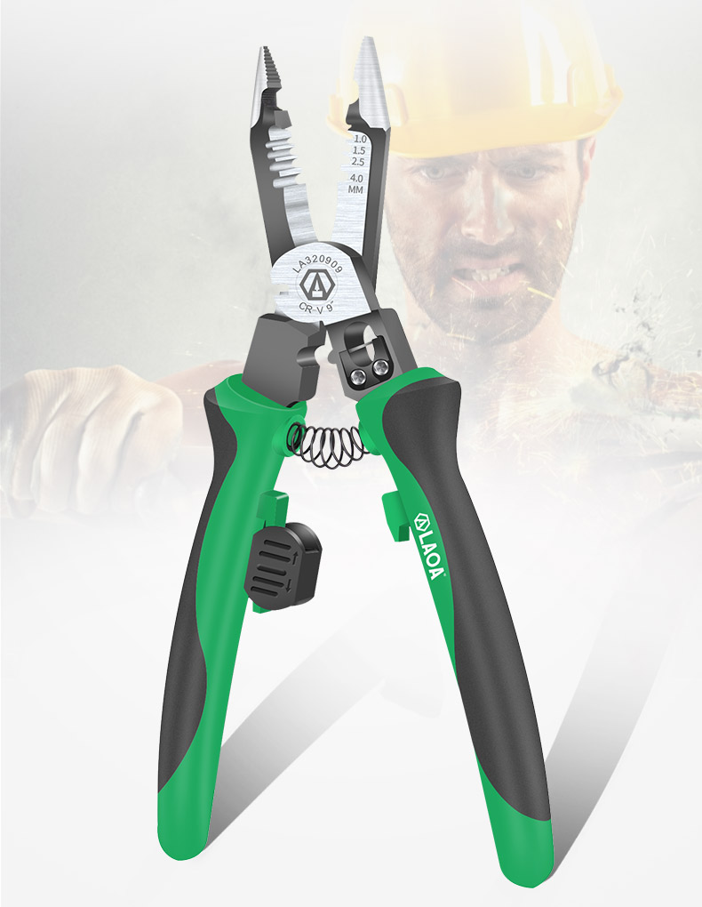LAOA pince électricien multifonctionnelle pince à Long nez pince à dénuder les fils coupe-câble outils à main de sertissage de terminaux