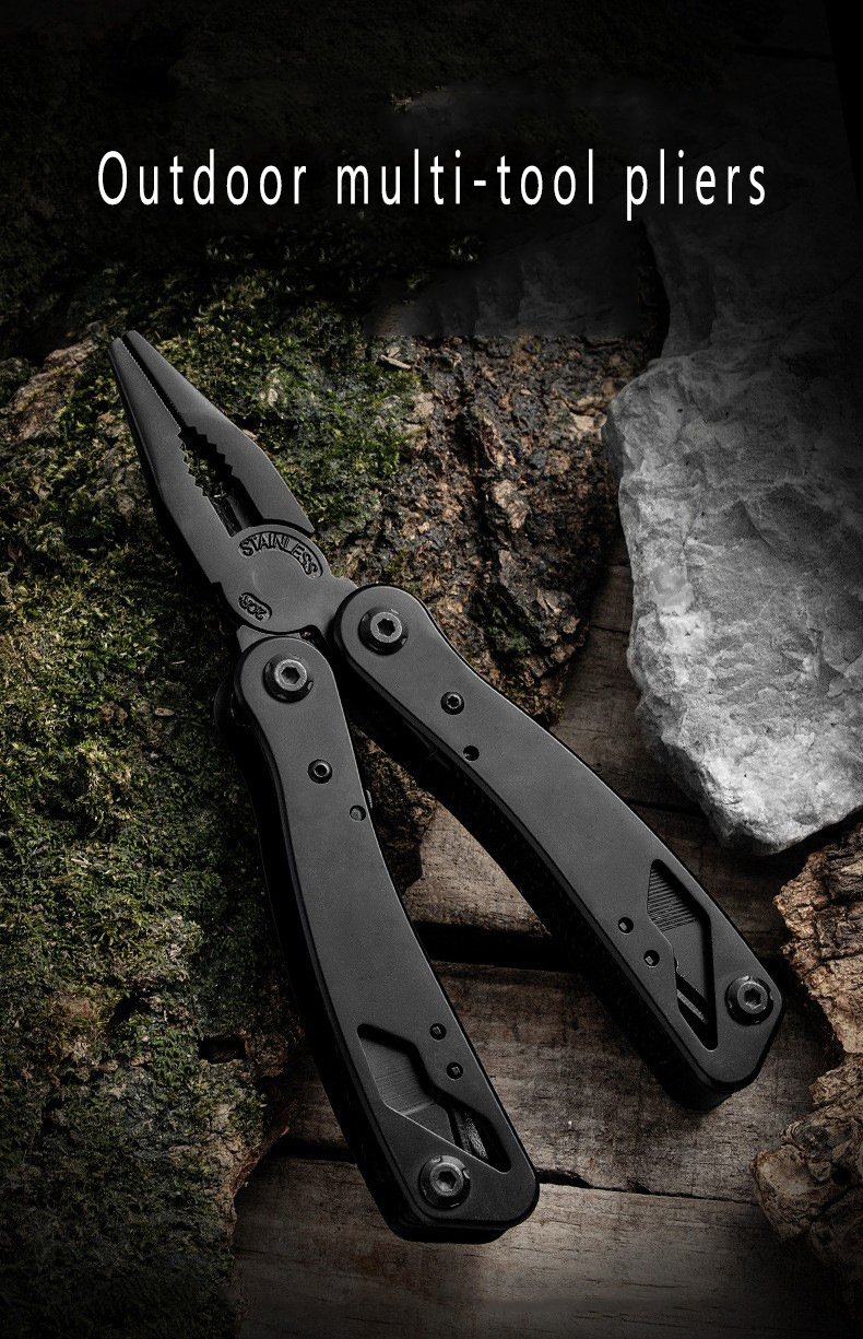 Pince à outils combinée en acier inoxydable, couteau Portable pliable multifonctionnel, coupe-fil, tournevis, matériel de Camping de plein air