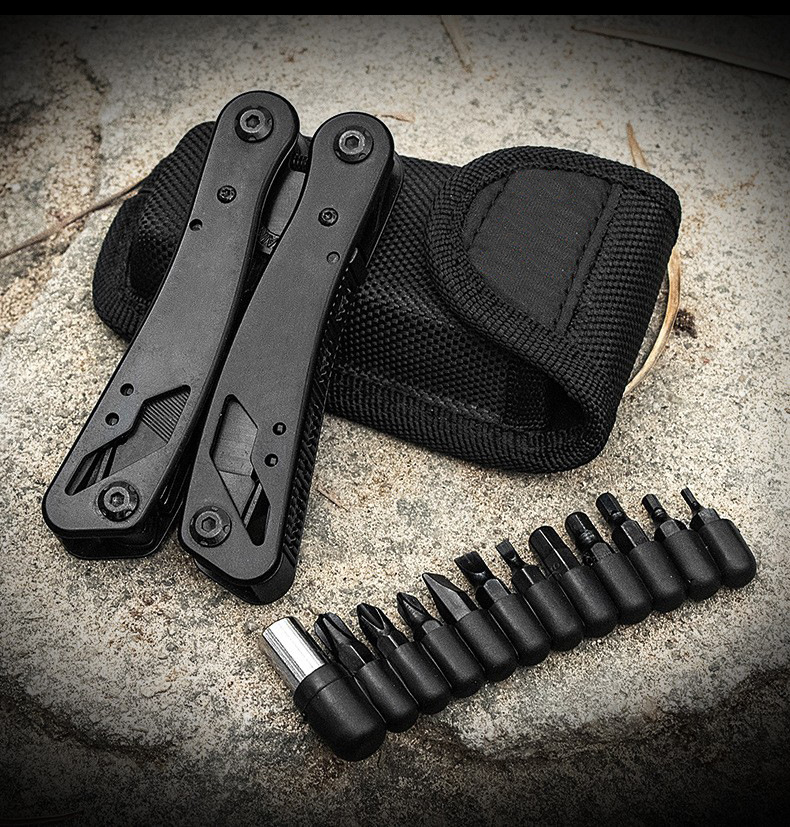 Pince à outils combinée en acier inoxydable, couteau Portable pliable multifonctionnel, coupe-fil, tournevis, matériel de Camping de plein air