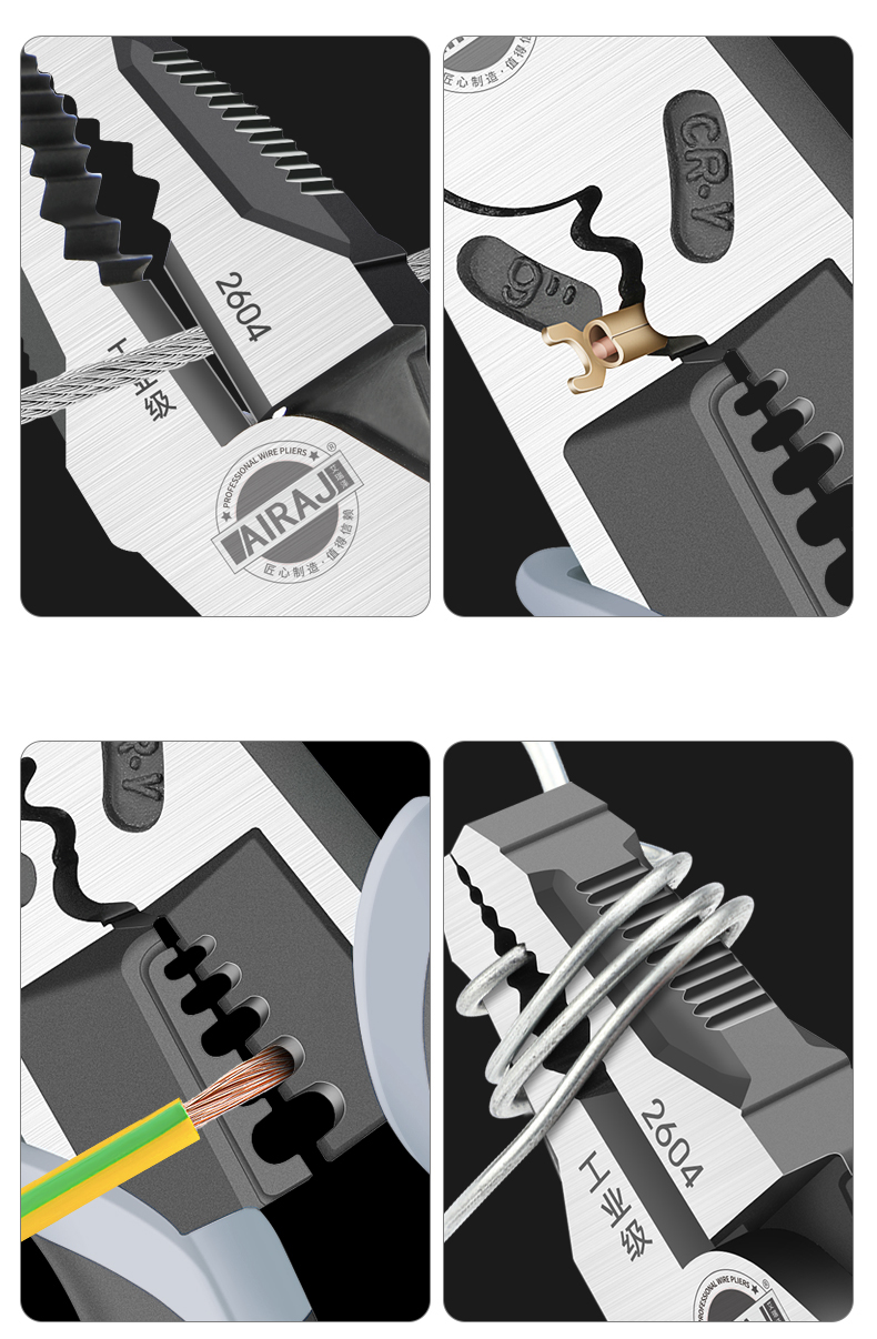 AIRAJ – pince à fil multifonctionnelle, diagonale universelle, nez aiguille, outils de quincaillerie, coupe-fil universel, dénudeur de fil