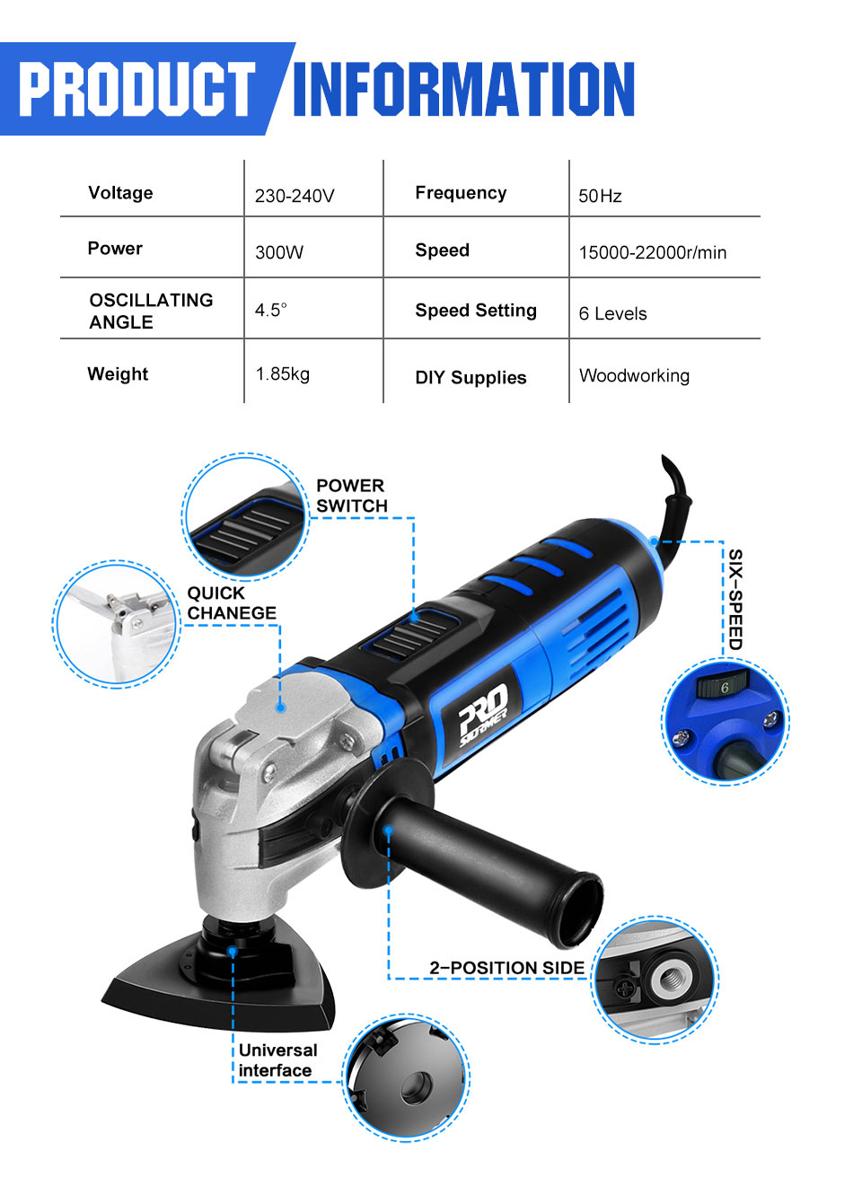 Outil oscillant multifonction